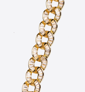 Bermuda 18Kt Gold-Plated Baguette Cuban Link Bracelet