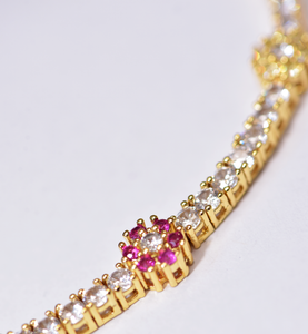 Flower Show 18Kt Gold-Plated Tennis Bracelet