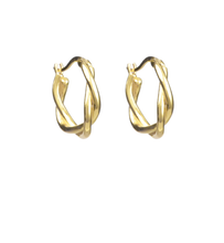 Load image into Gallery viewer, Twisty 18Kt Gold-Plated Hoop

