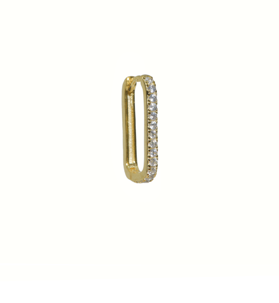 Penny Crystal 18Kt Gold-Plated Rectangle Hoop Earring