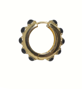 Urto Black Gold-Plated Hoop Earrings