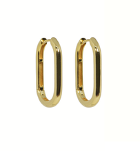 Load image into Gallery viewer, Dean 18Kt Gold-Plated Rectangle Hoops
