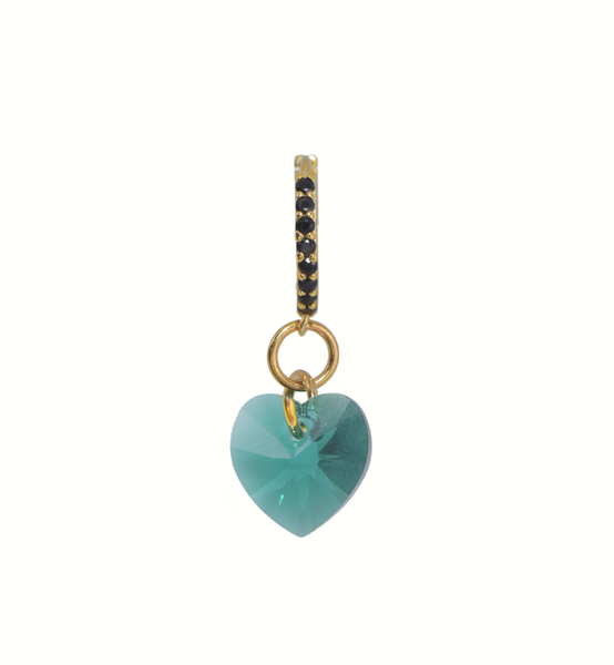 Grimhilde Swarovski Heart Crystal Gold-Plated Huggie Earring
