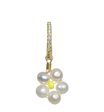 Load image into Gallery viewer, Bellis Daisy 18Kt Gold-Plated Pearl Hoop
