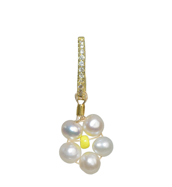 Bellis Daisy 18Kt Gold-Plated Pearl Hoop