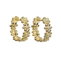 Load image into Gallery viewer, Flowerchild 18Kt Gold-Plated Hoop Earrings
