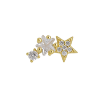 Load image into Gallery viewer, Multi Star 18Kt Gold-Plated Screw-back Stud
