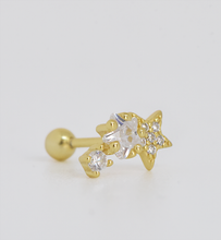 Load image into Gallery viewer, Multi Star 18Kt Gold-Plated Screw-back Stud
