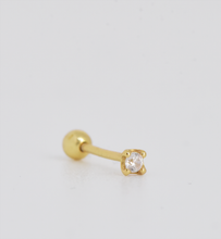 Load image into Gallery viewer, Micro Zirconia 18Kt Gold-Plated Screw-back Stud
