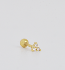 Pyramid 18Kt Gold-Plated Screw-back Stud