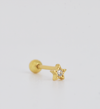 Load image into Gallery viewer, Starship 18Kt Gold-Plated Screw-back Stud
