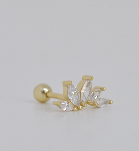 Foliage 18Kt Gold-Plated Screw-back Stud
