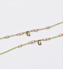 Load image into Gallery viewer, Sprinkler Letter Fluoro Pearl Bead Necklace
