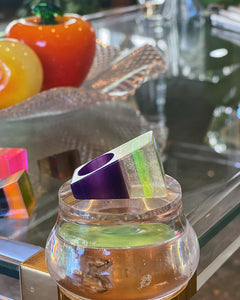 70’s Lucite Ring - Purple & Lime