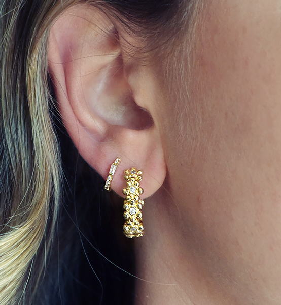 Flowerchild 18Kt Gold-Plated Hoop Earrings