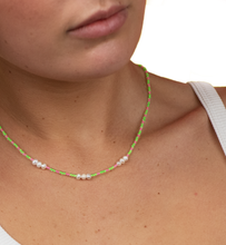 Load image into Gallery viewer, Candy Apple Fluoro Pearl Bead Necklace

