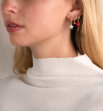 Load image into Gallery viewer, Apple Enamel 18Kt Gold-Plated Red Heart Earring
