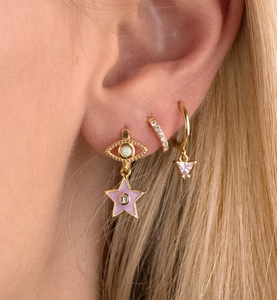 Pinky Gem 18Kt Gold Plated Or Silver Huggie Earring