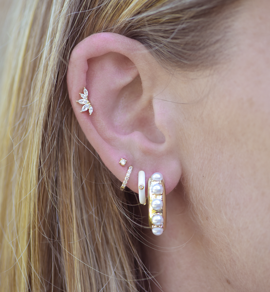 Urto White Gold-Plated Hoop Earrings
