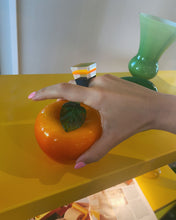 Load image into Gallery viewer, 70’s Lucite Ring - Navy &amp; Tangerine
