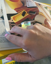 Load image into Gallery viewer, 70’s Lucite Ring - Lime Stripe
