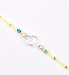 Summer Fluoro Swarovski Cross Bead Bracelet