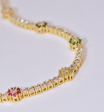 Load image into Gallery viewer, Flower Show 18Kt Gold-Plated Tennis Bracelet
