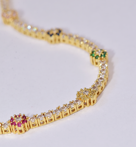 Flower Show 18Kt Gold-Plated Tennis Bracelet