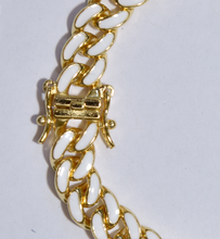 Load image into Gallery viewer, Highway White Enamel 18Kt Gold-Plated Link Bracelet
