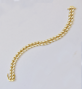 Highway White Enamel 18Kt Gold-Plated Link Bracelet