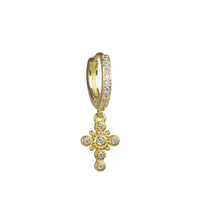 Load image into Gallery viewer, Pope Cross 18Kt Gold-Plated Or Sterling Silver Earring
