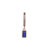 Load image into Gallery viewer, Baguette Gem 14Kt Champagne Gold-Plated Earring

