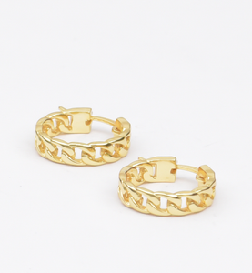 Teddy 14Kt Gold-Plated Chain Hoop Earrings