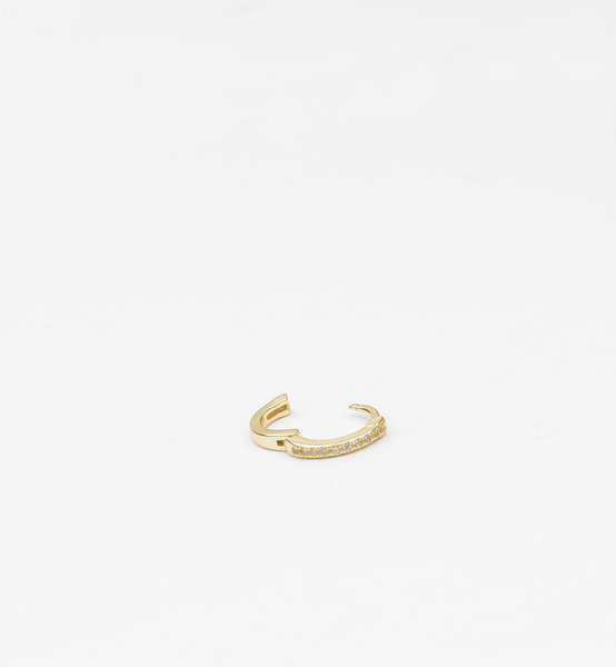 Shera Zirconia 18Kt Gold-Plated Huggie Hoop Earring
