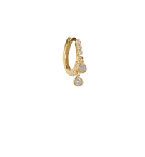 Load image into Gallery viewer, Snowflake Double Jewel 18Kt Gold-Plated Huggie Earring
