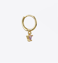 Load image into Gallery viewer, Pinky Gem 18Kt Gold Plated Or Silver Huggie Earring
