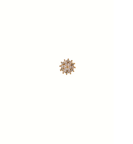 Snowball Gold-Plated Stud Earring With Screw Backing