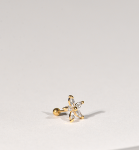 Jasmine Gold-Plated Stud Earring With Screw Backing