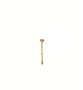 Heartstring Gold-Plated Stud Earring With Screw Backing