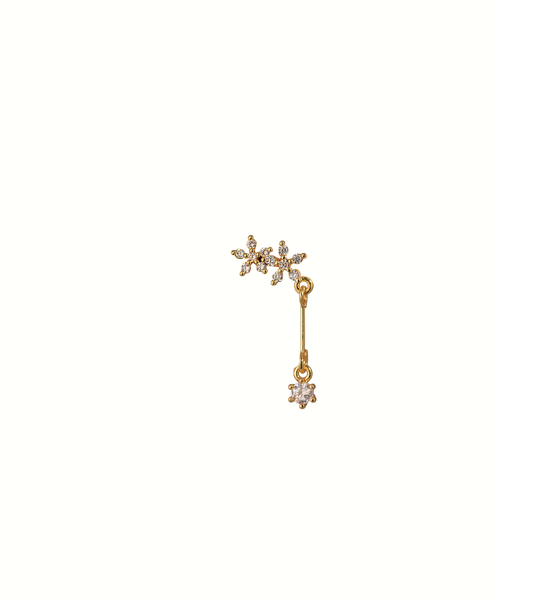 Starflower Gold-Plated Stud Earring With Screw Backing