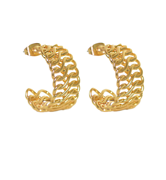 Cage 18Kt Gold-Plated Hoop Earrings