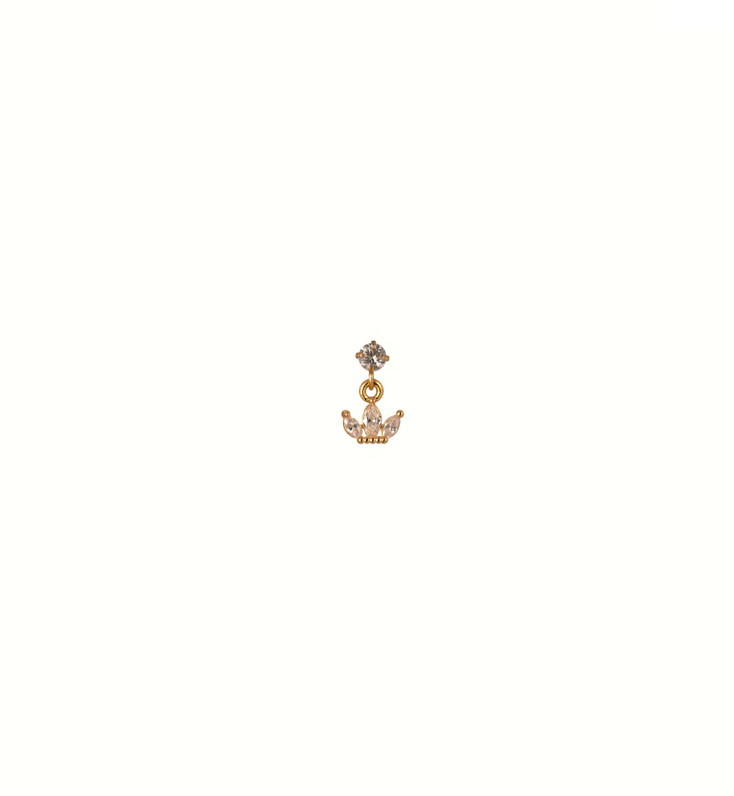 Lotus Gold-Plated Stud Earring With Screw Backing