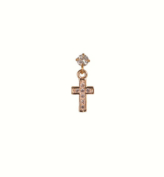 Prayer Gold-Plated Stud Earring With Screw Backing