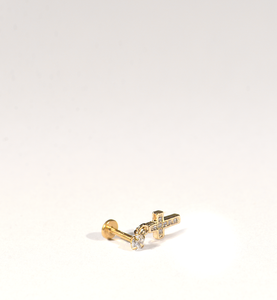 Prayer Gold-Plated Stud Earring With Screw Backing