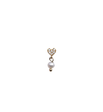 Load image into Gallery viewer, Teeny Heart Pearl Gold-Plated Stud Earring With Screw Backing
