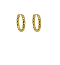 Load image into Gallery viewer, Twisted Sleeper 18Kt Gold-Plated Hoop Earrings
