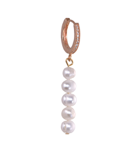 Load image into Gallery viewer, Cradle Pearl String Champagne Gold-Plated Earrings
