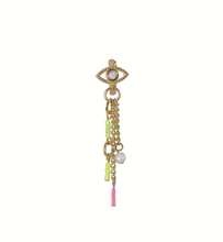 Load image into Gallery viewer, Iris Opal Eye + Pearl Crystal Drop 18Kt Gold-Plated Earring

