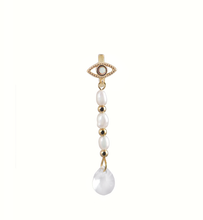 Load image into Gallery viewer, Tism Eye Pearl &amp; Swarovski Crystal Drop Earring
