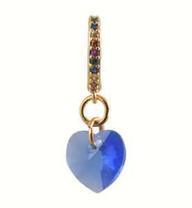 Verona Swarovski Crystal Heart & Rainbow Hoop Earring